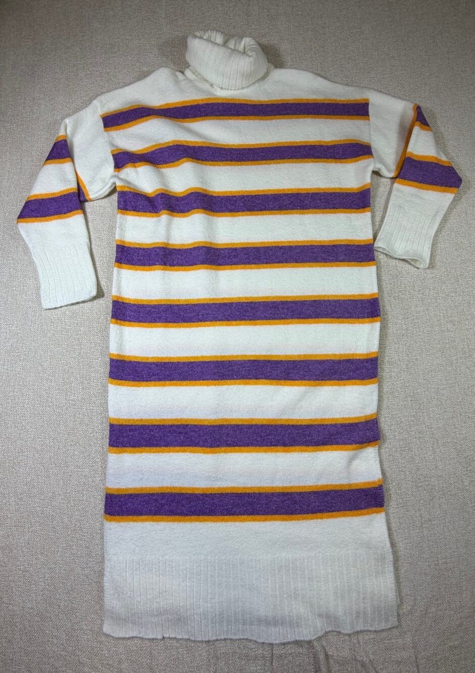 Daily Practice Women M White/Purple NWT Anthropologie Knit Sweater Midi Dress